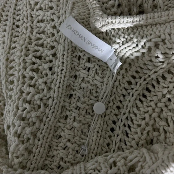 Jonathan Simkhai Ivory Kamilah Crochet Fringe Tank Midi Dress Small NWOT - Picture 13 of 13